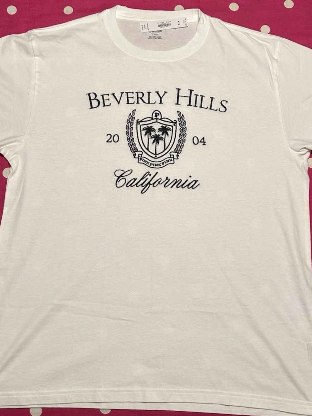 PINK Victoria's Secret White Beverly Hills California Graphic Tee